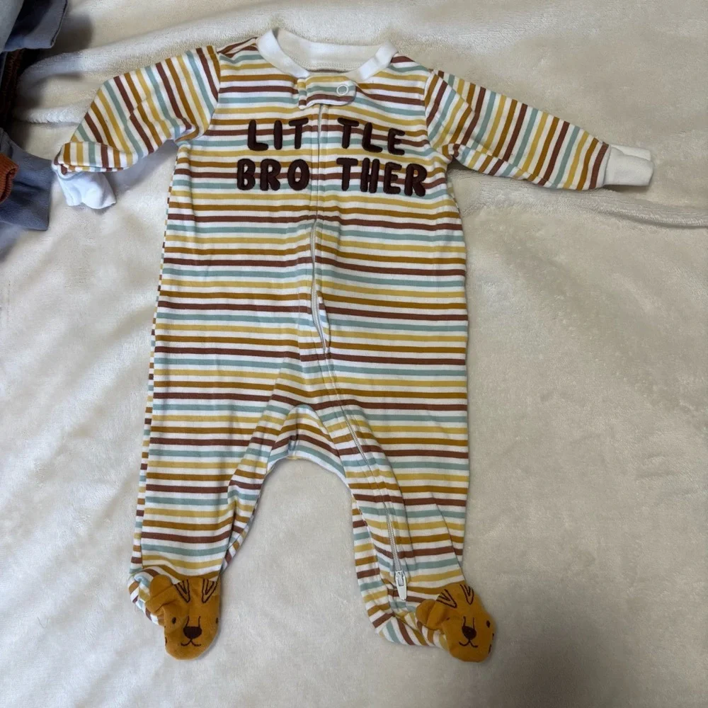 Carters 3 month pajama sleepers footed little brother fall